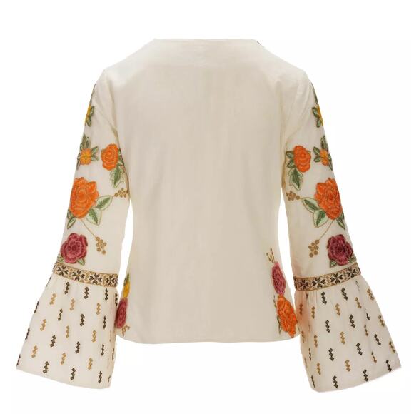 Boston Proper Floral Embroidered Metallic Trim Jacket XL - Picture 3 of 9